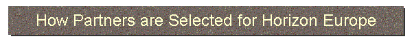 How Partners are Selected for Horizon Europe